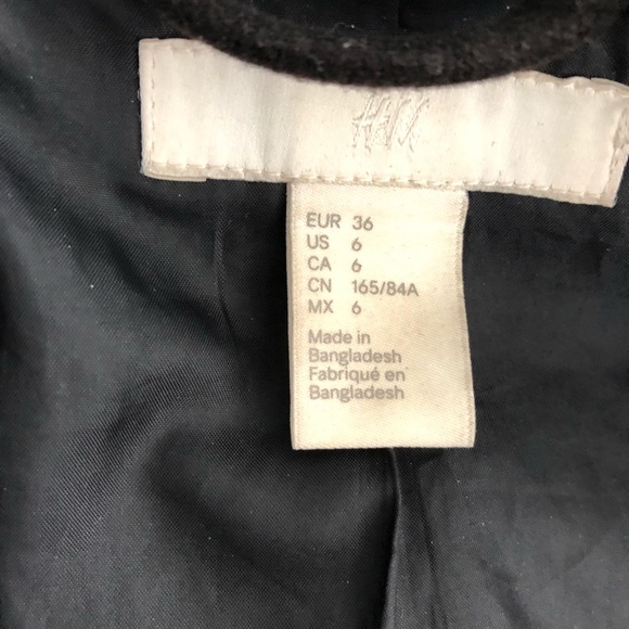 H&M black pea coat - Picture 4 of 6